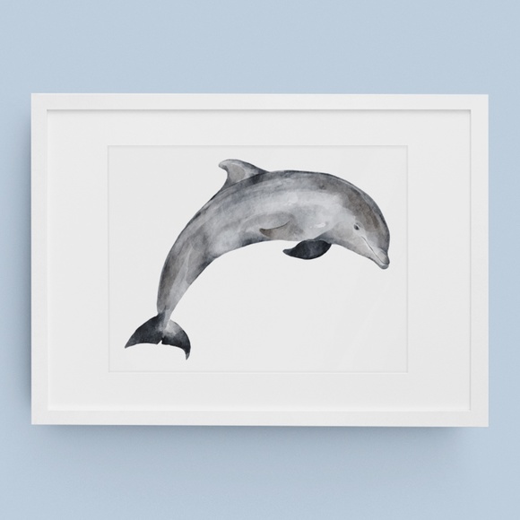 Wall Art Watercolor Dolphin Print Poster Unframed - Picture 4 of 7